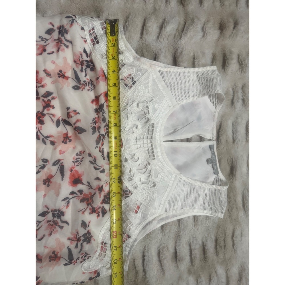 Daniel Rainn Pink Floral Lace Mesh Yoke Sleeveless Shift Dress Womens M - Picture 5 of 6